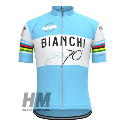Bianchi 70 Retro Jersey Short Sleeve Blue