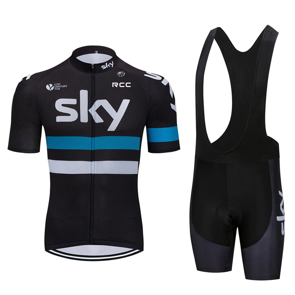 Sky Black Top & Bib Set