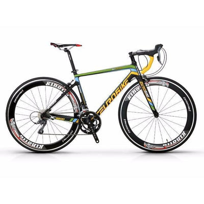700C Full Carbon Road Bike Black Yellow/ Carbon Wheels