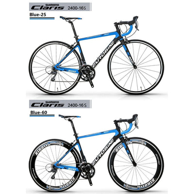 700C Full Carbon Road Bike Blue/ Alu Wheels