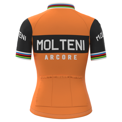 Womens Retro Short Sleeve Jersey Molteni Orange