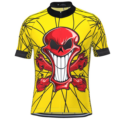 Red Skull Short Sleeve Jersey Yellow