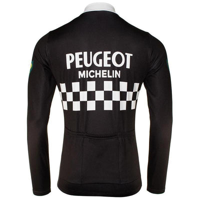 FLEECE Lined Winter Long Sleeve Jersey Peugeot BLACK