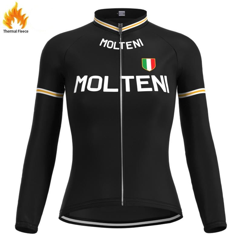 Jerseys - Ladies FLEECE Lined Evening Long Sleeve Jersey Molteni