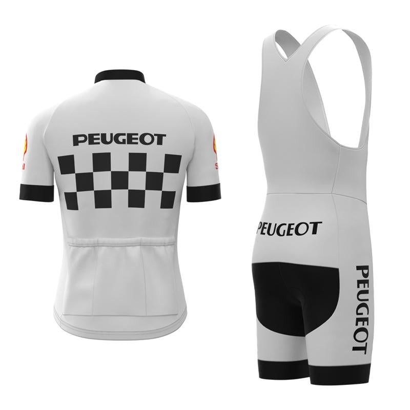 Peugeot White Retro Top & Bib Set