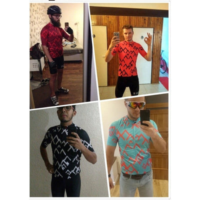Mountains Short Sleeve Jersey Red Black