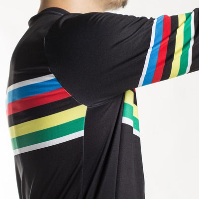 Rainbow Long Sleeve FLEECE Jersey Black