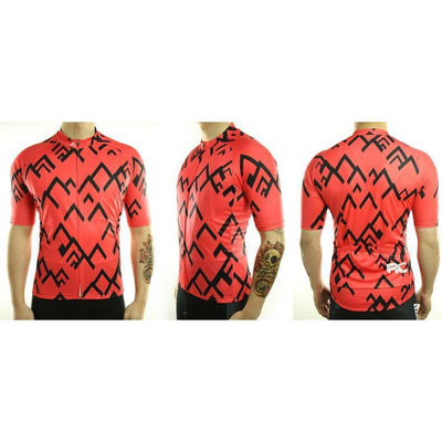 Mountains Short Sleeve Jersey Red Black