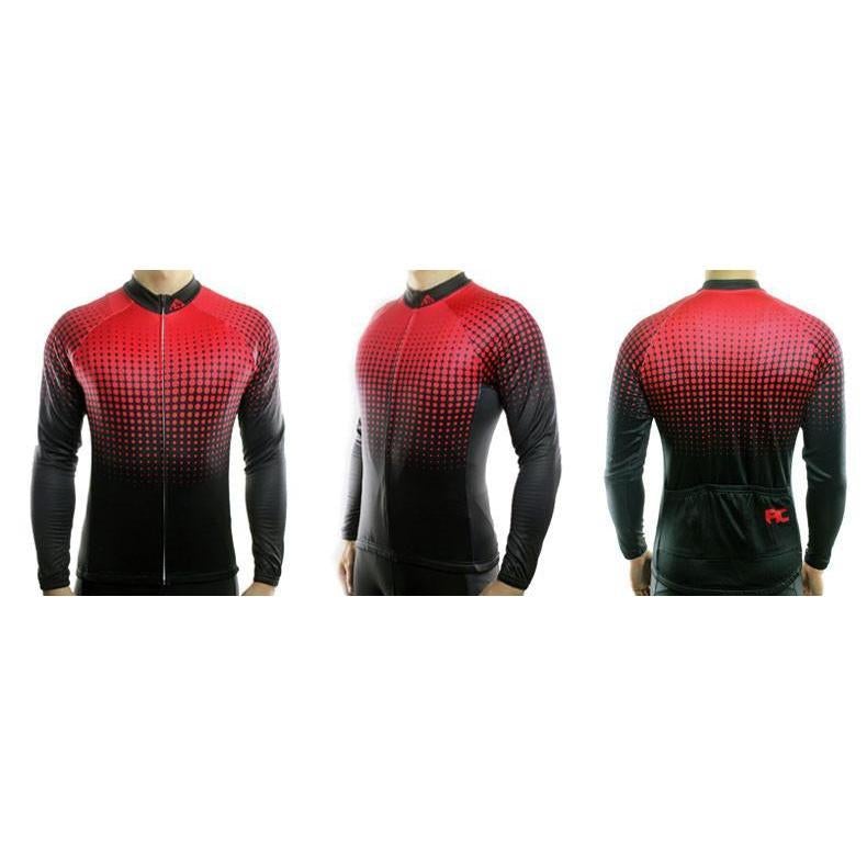 Gradient Long Sleeve FLEECE Jersey Red