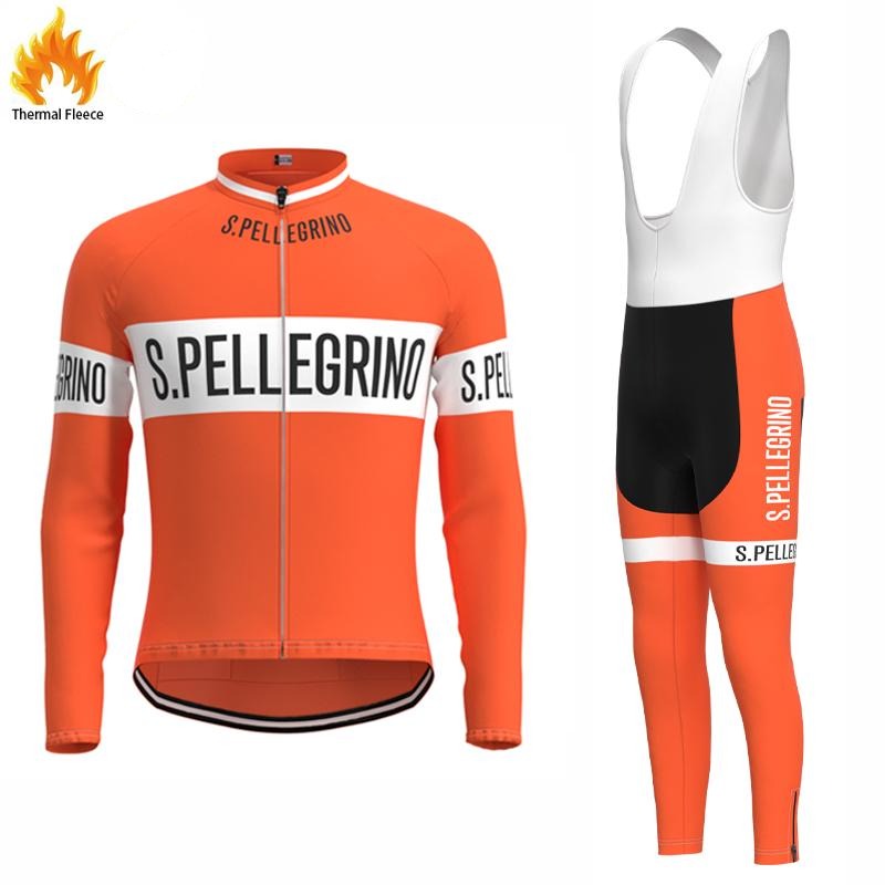 San Pel Orange FLEECE Retro Top & Bib Set