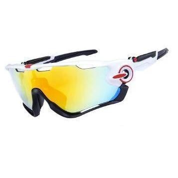 Wraparound Cycling Sunglasses WHITE/ SUNRISE